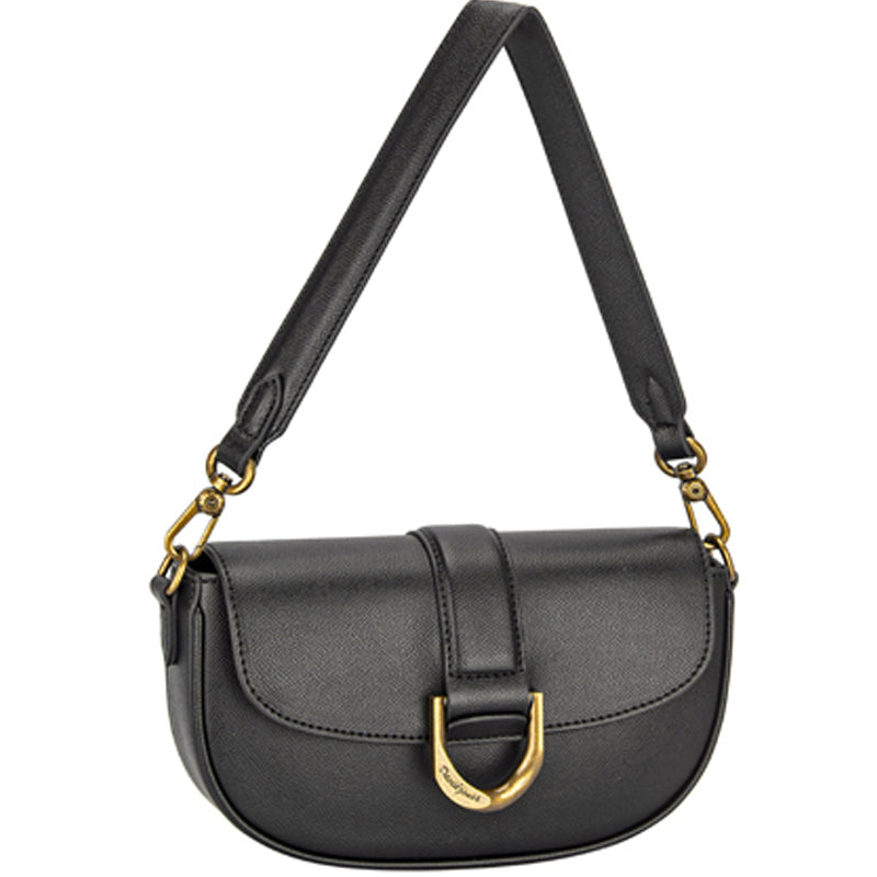 (b2) David Jones Black Faux Leather Shoulder Bag