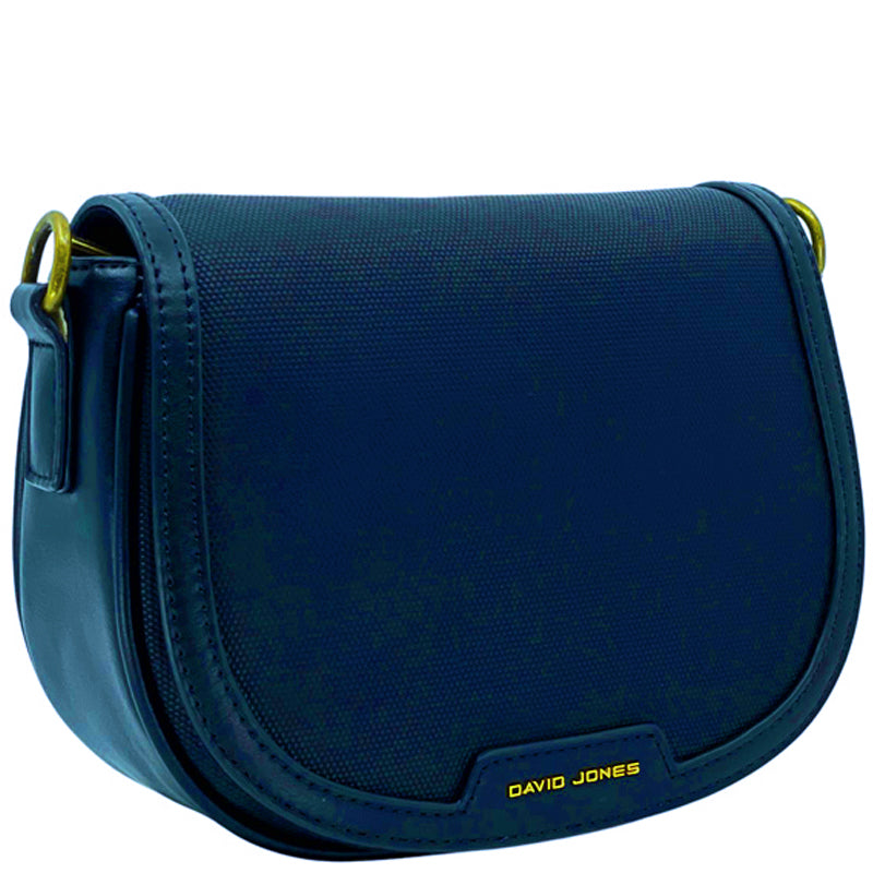 (a8) David Jones Navy Blue Faux Leather Crossbody Shoulder Bag