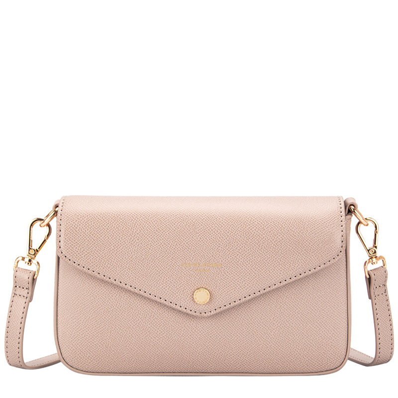 (b1) David Jones Apricot Faux Leather Crossbody Shoulder Bag