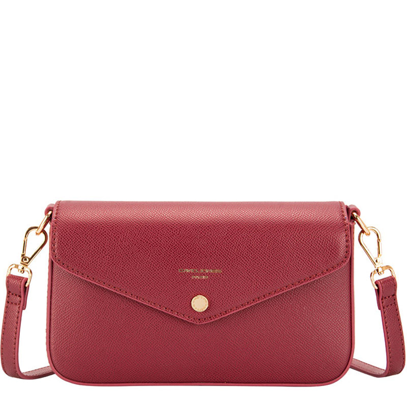 (b1) David Jones Bordeaux Faux Leather Crossbody Shoulder Bag