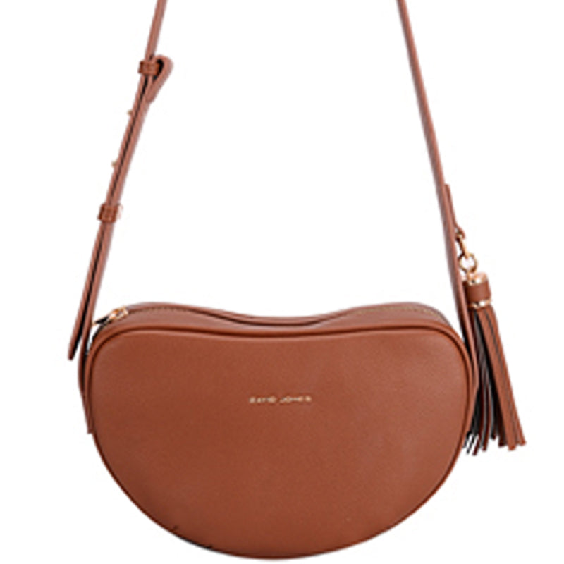 (a4) David Jones Brown Faux Leather Crossbody Shoulder Bag