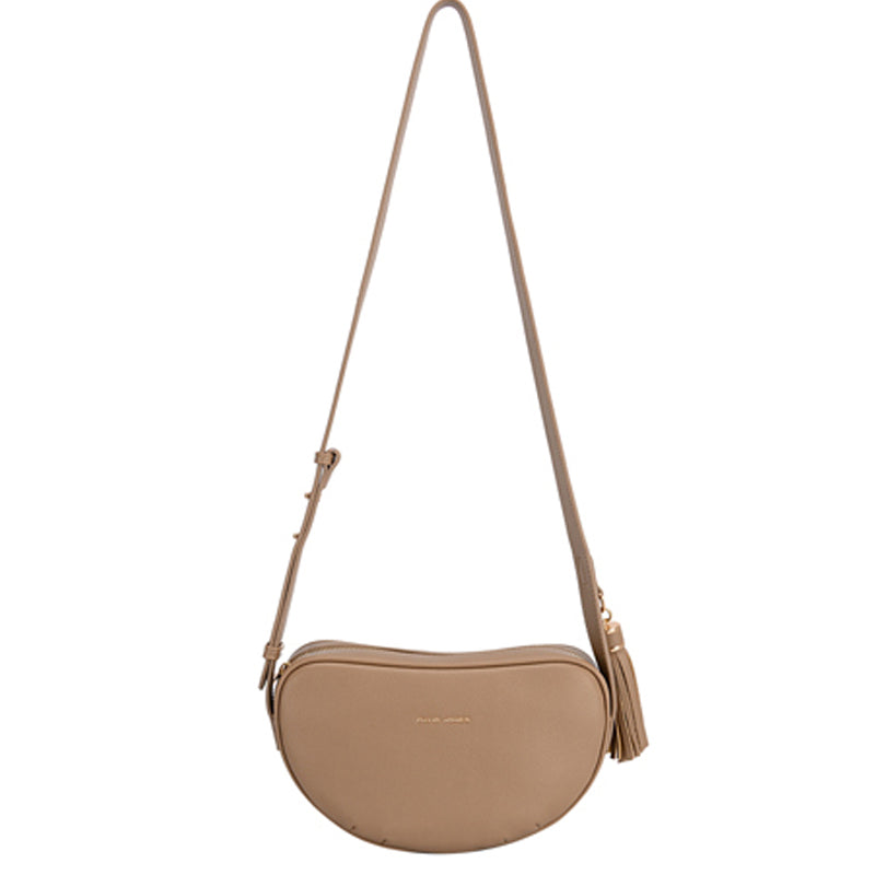 (a4) David Jones Camel Faux Leather Crossbody Shoulder Bag