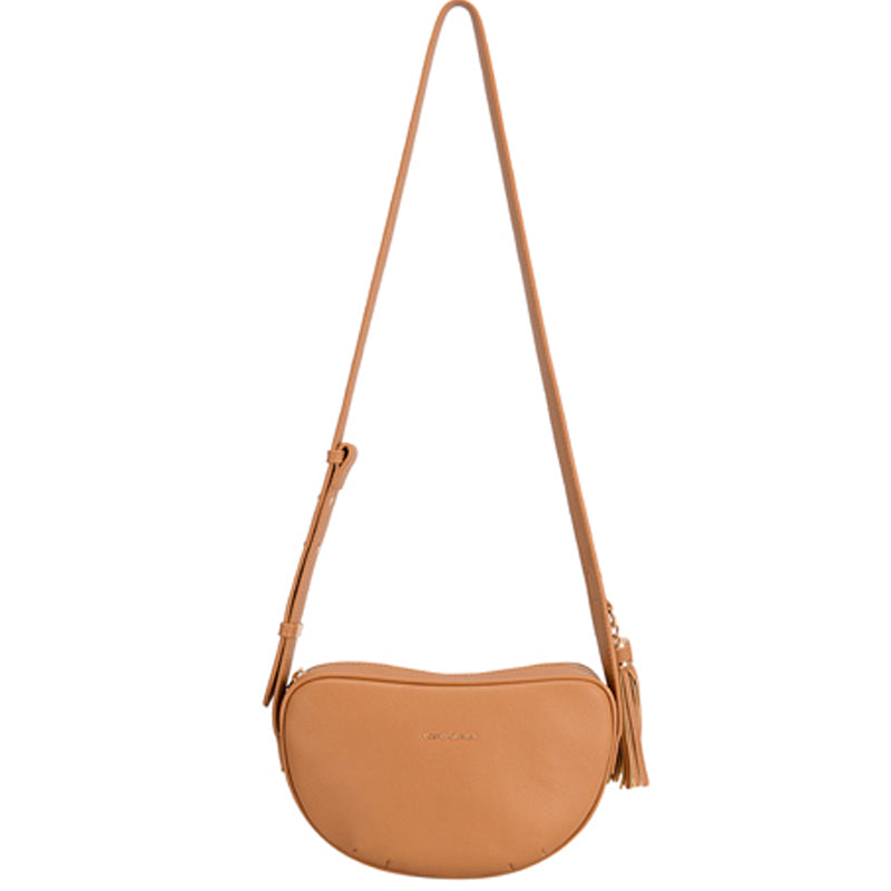 (a4) David Jones Tan Faux Leather Crossbody Shoulder Bag