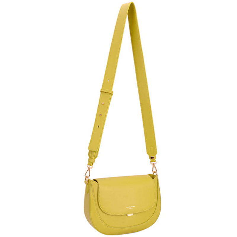 (a6) David Jones Mustard Faux Leather Crossbody Shoulder Bag