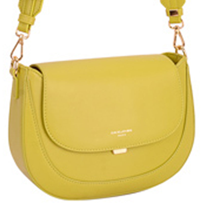 (a6) David Jones Mustard Faux Leather Crossbody Shoulder Bag