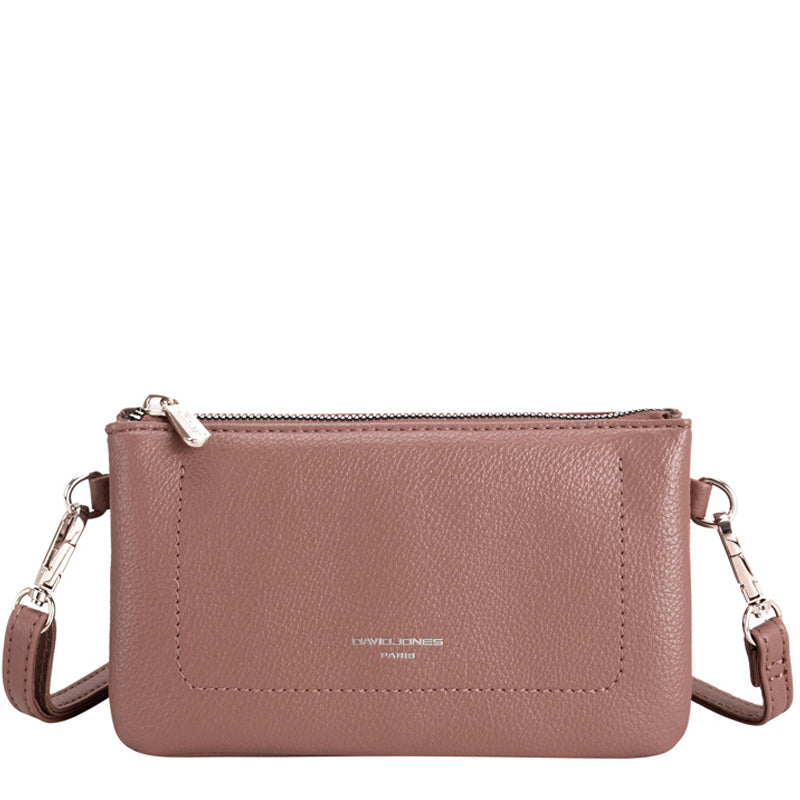 (a5) David Jones Dusky Pink Faux Leather Crossbody Shoulder Bag