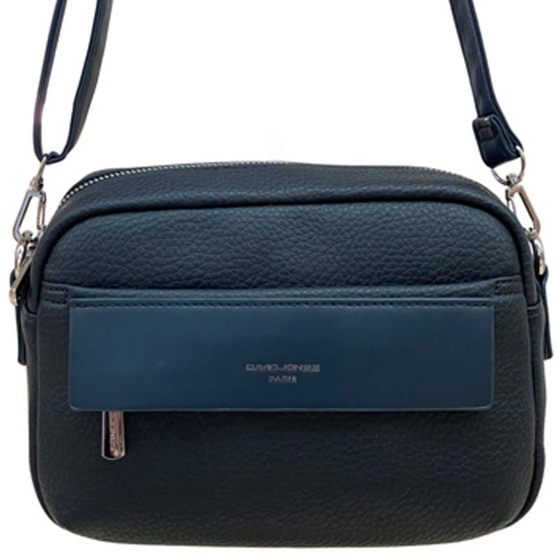 (a2) David Jones Navy Blue Faux Leather Crossbody Shoulder Bag