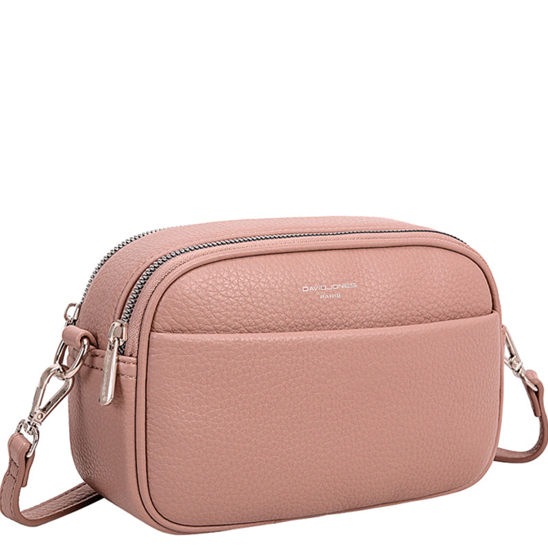 (a5) David Jones Pink Faux Leather Crossbody Shoulder Bag