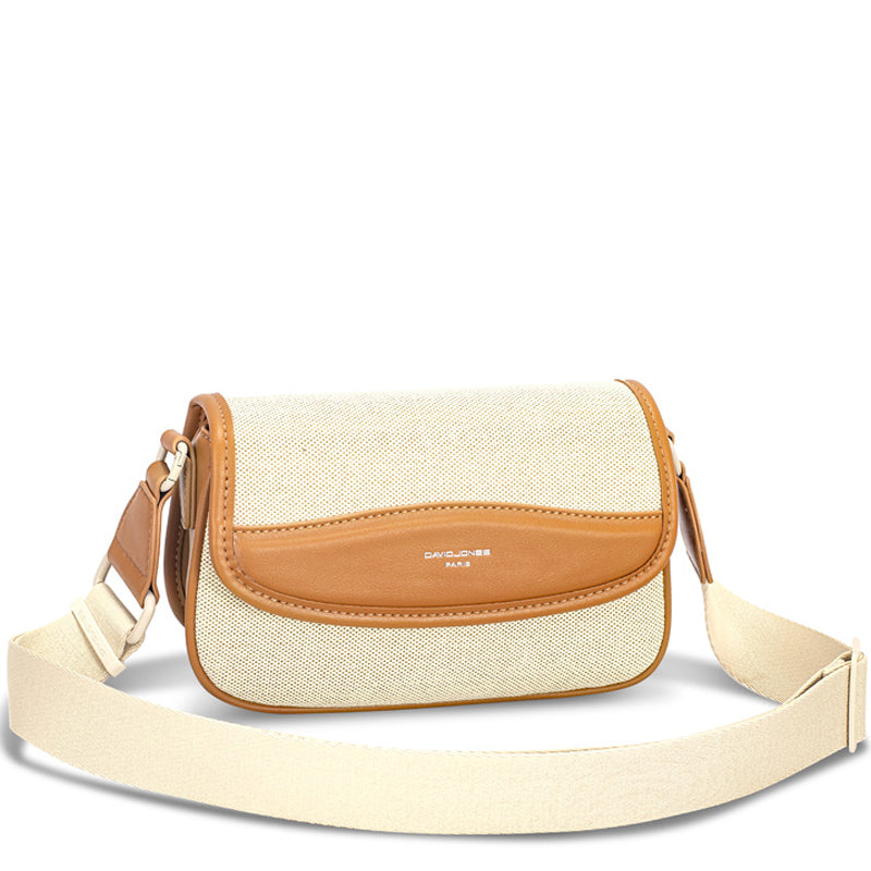 (a7) David Jones Tan Faux Leather Crossbody Shoulder Bag