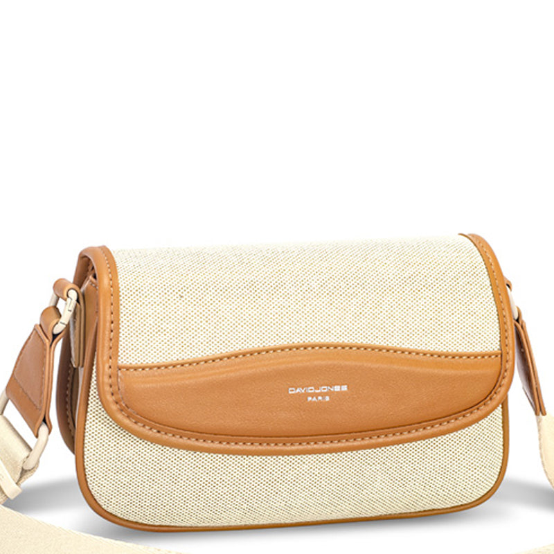 (a7) David Jones Tan Faux Leather Crossbody Shoulder Bag