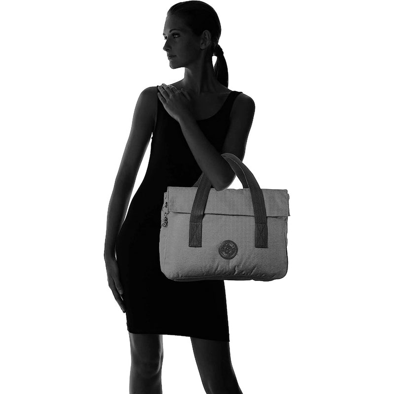 Kipling Grey Black Ladies Mens Shoulder Work Bag Vegan Ethical Product