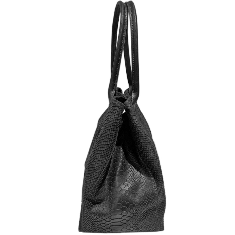 (1)  Your Bag Heaven Black Soft Leather Large Tote Shopper Bag