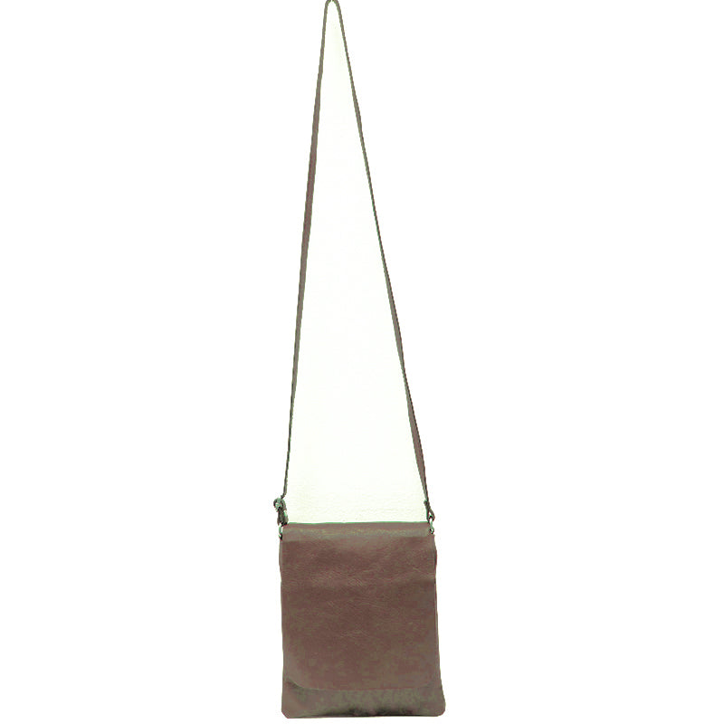 (1aq) Your Bag Heaven Light Taupe Leather Crossbody Shoulder Bag