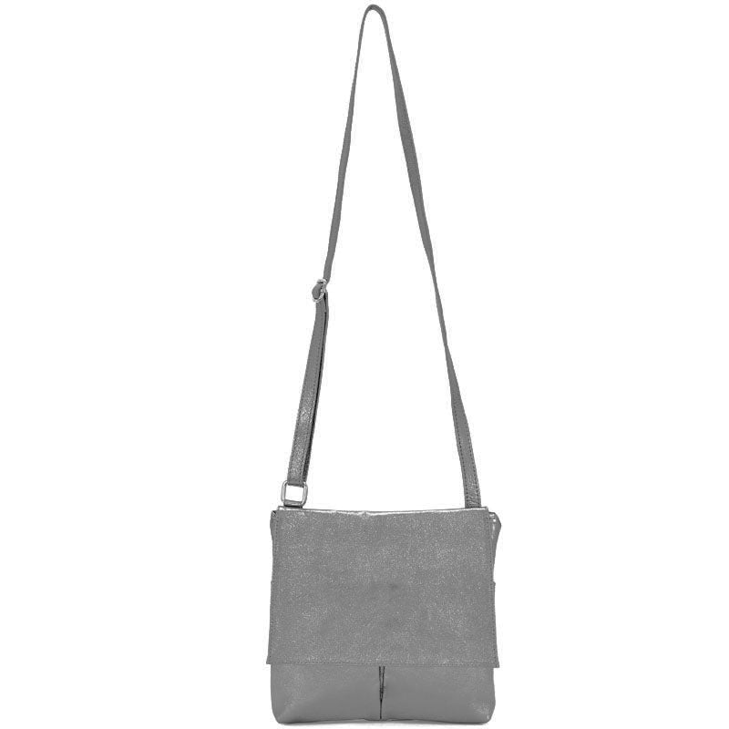 (1ae) Your Bag Heaven Matt Taupe Leather Crossbody Shoulder Bag