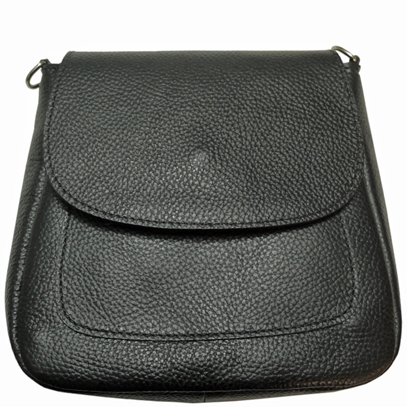 (1b) Your Bag Heaven Black Leather Crossbody Shoulder Bag