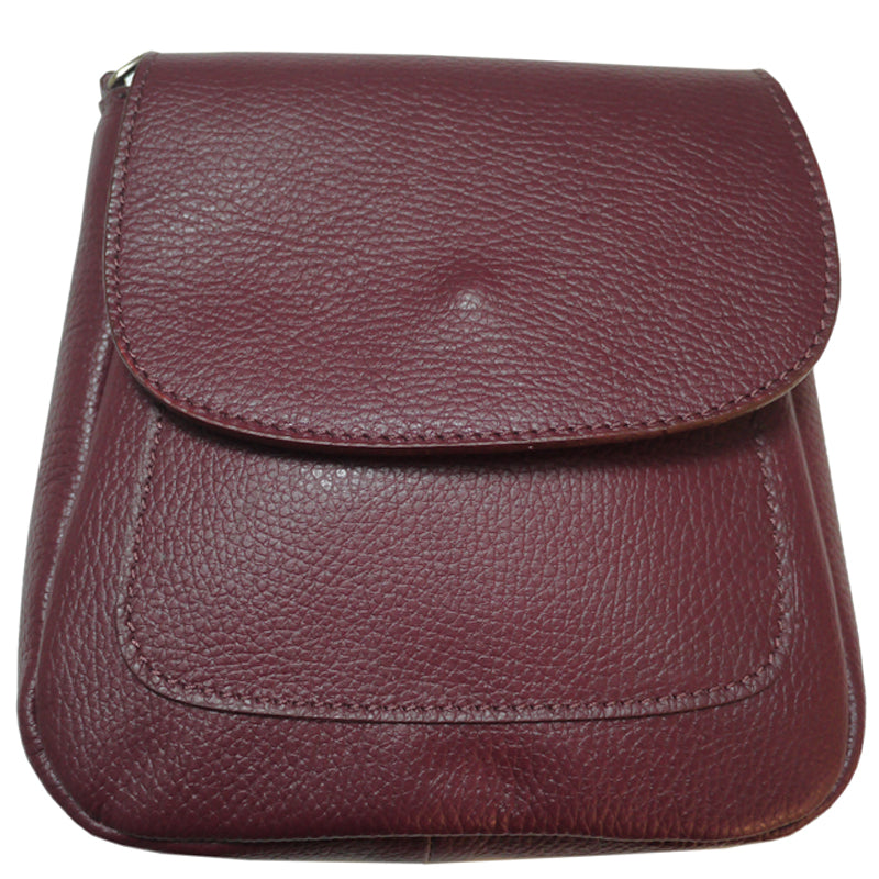 (1b) Your Bag Heaven Burgundy Leather Crossbody Shoulder Bag
