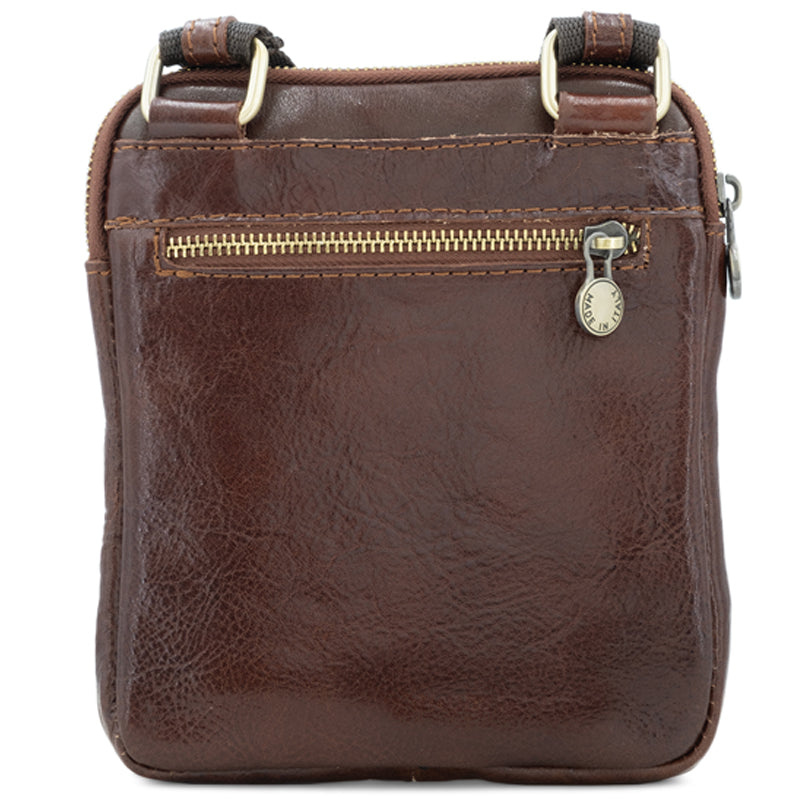 (1) Your Bag Heaven Dark Brown Leather Crossbody Shoulder Bag