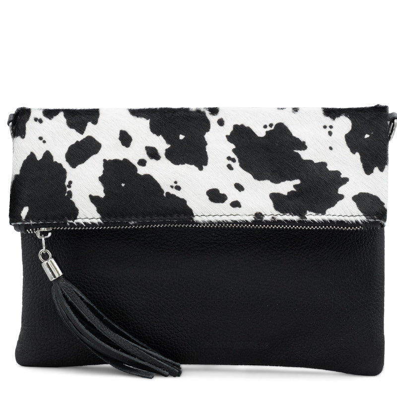 (1) Your Bag Heaven Black Leather Clutch Crossbody Shoulder Bag