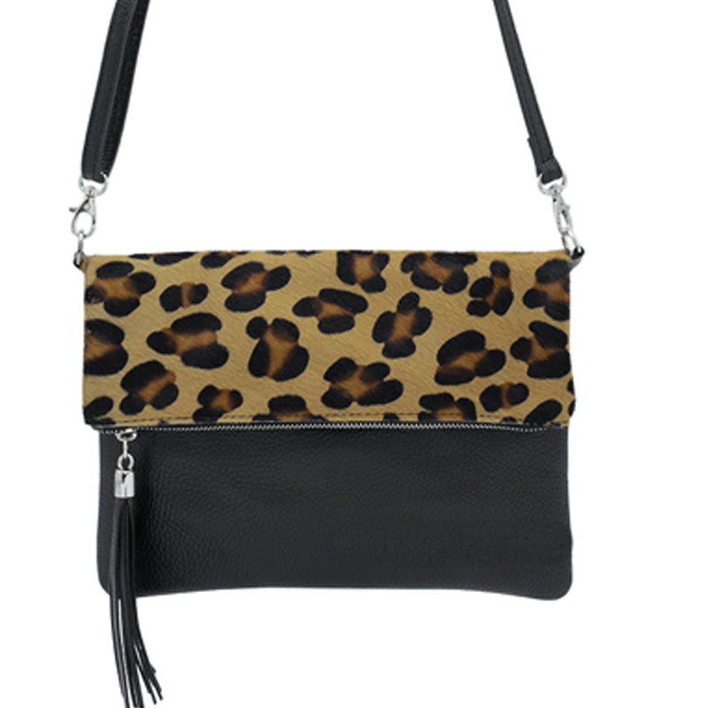 (1) Your Bag Heaven Black Leather Clutch Crossbody Shoulder Bag