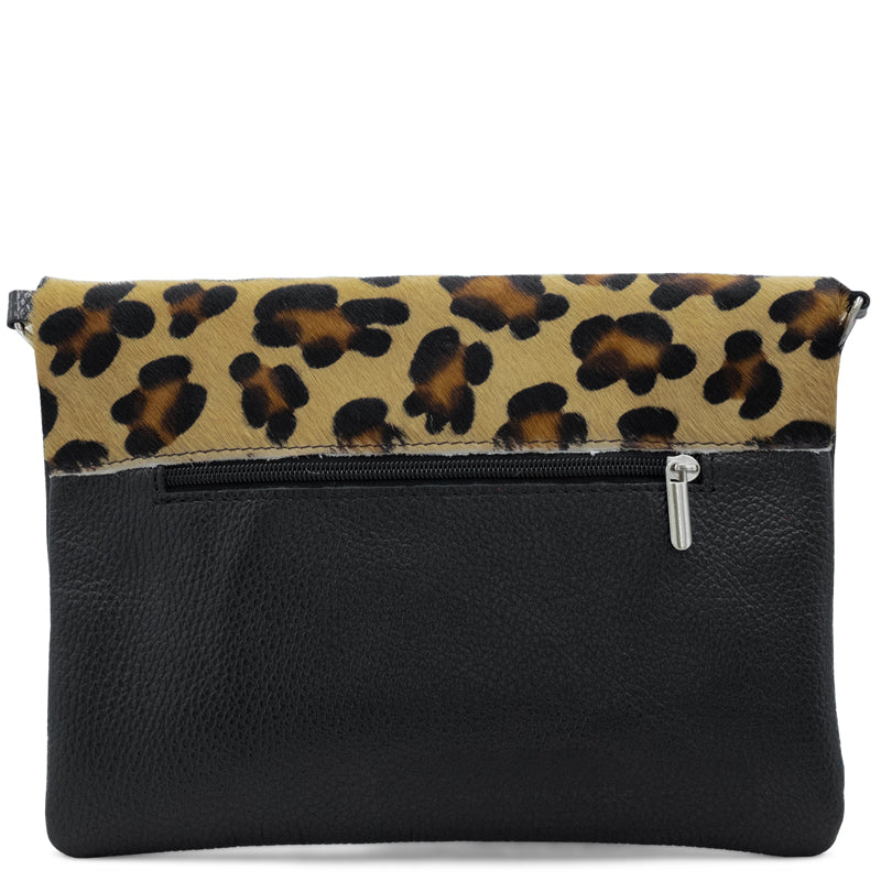 (1) Your Bag Heaven Black Leather Clutch Crossbody Shoulder Bag