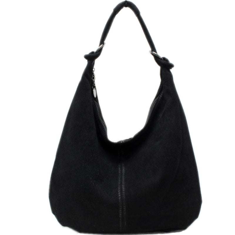 Your Bag Heaven (bh) Black Suede Shoulder Bag