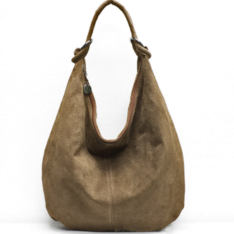 Your Bag Heaven (bh) Dark Taupe Suede Shoulder Bag