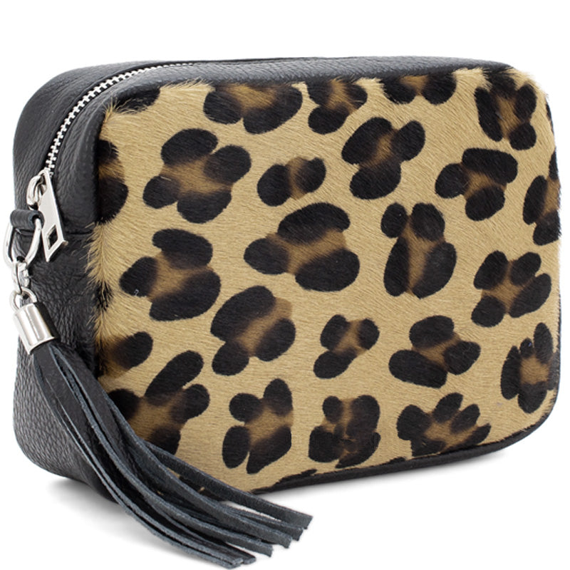 (1e) Your Bag Heaven Black Leather Crossbody Shoulder Bag