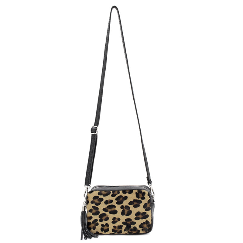 (1e) Your Bag Heaven Black Leather Crossbody Shoulder Bag