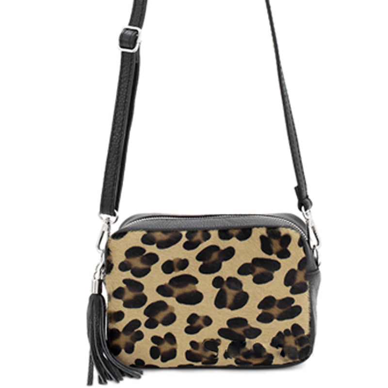 (1e) Your Bag Heaven Black Leather Crossbody Shoulder Bag