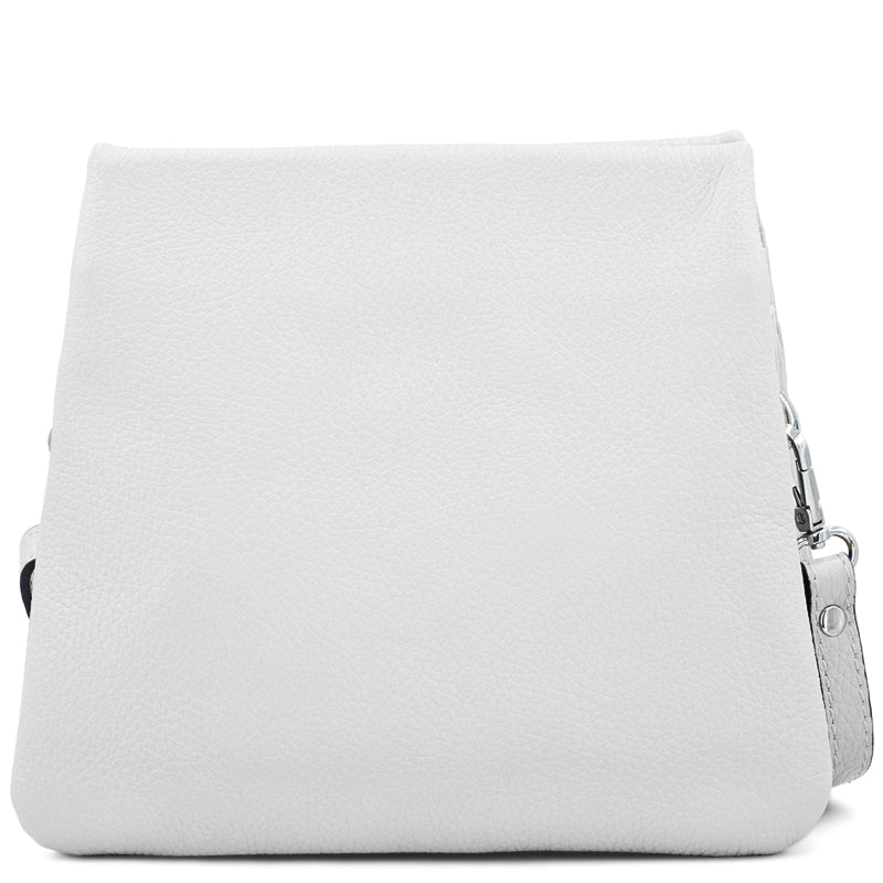 (1af) Your Bag Heaven White Leather Crossbody Shoulder Bag