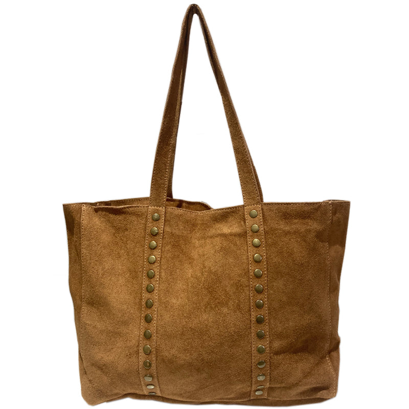 (1a) Your Bag Heaven Tan Soft Suede Tote Bag Shopper Bag