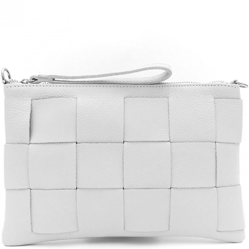 (1e) Your Bag Heaven Wrist Clutch Crossbody Shoulder Bag Bag White Leather