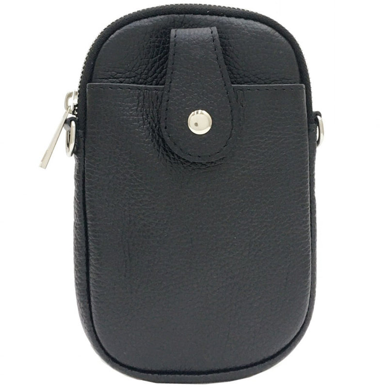 (b1) Your Bag Heaven Black Leather Crossbody Shoulder Bag Phone Bag