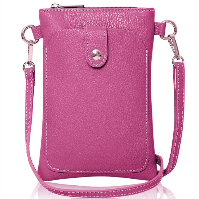 (b1) Your Bag Heaven Cerise Pink Leather Crossbody Shoulder Bag