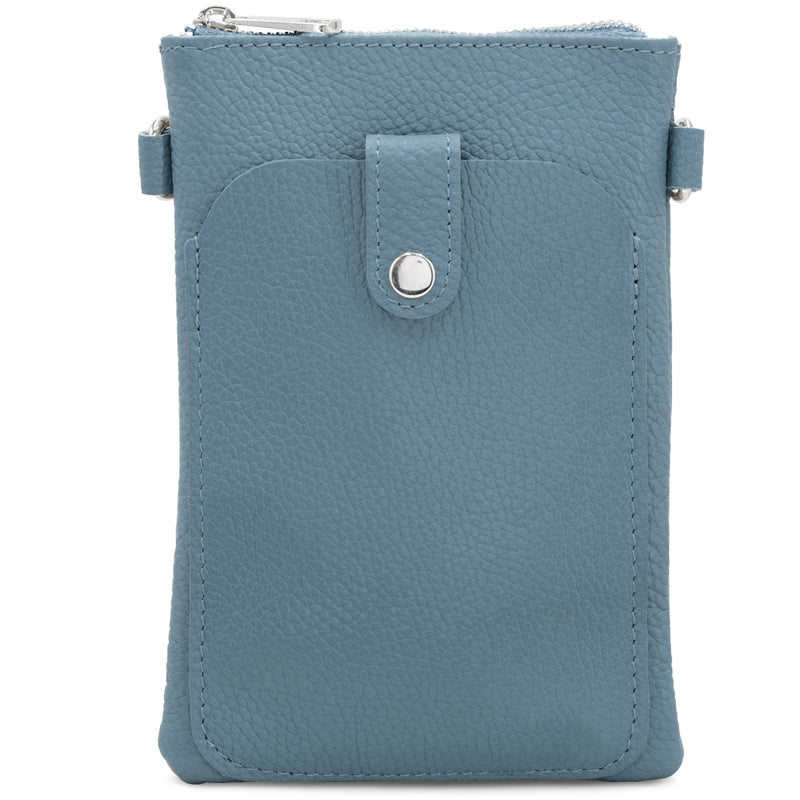 (b1) Your Bag Heaven Dusky Blue Leather Crossbody Shoulder Bag