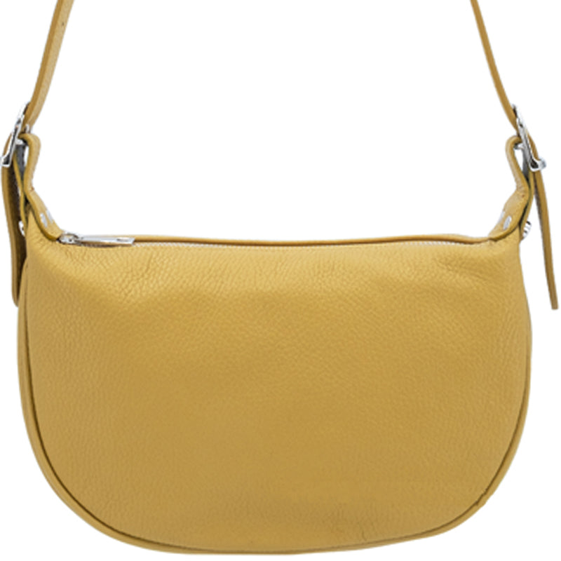 (1au) Your Bag Heaven Mustard Leather Crossbody Shoulder Bag