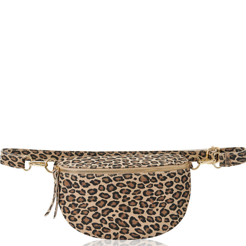 (a1) Your Bag Heaven Leather Leopard Crossbody Waist Sling Bag