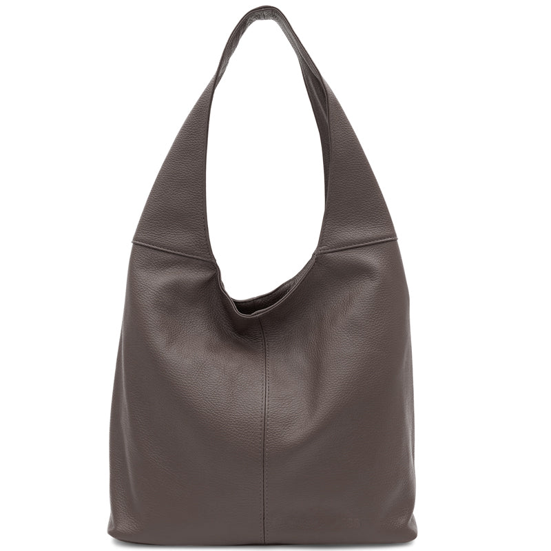 (1b) Your Bag Heaven Dark Brown Leather Hobo Shoulder Bag