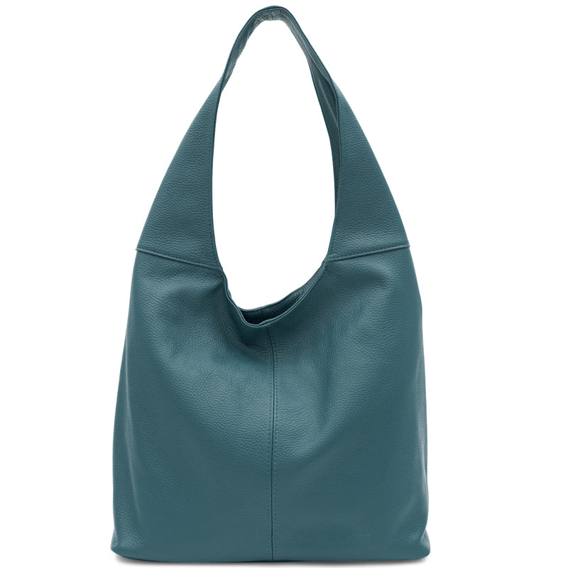 (1b) Your Bag Heaven Teal Leather Hobo Shoulder Bag