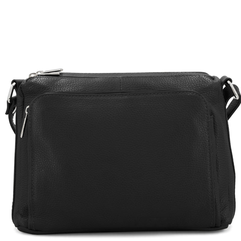 (1c) Your Bag Heaven Black Leather Crossbody Shoulder Bag