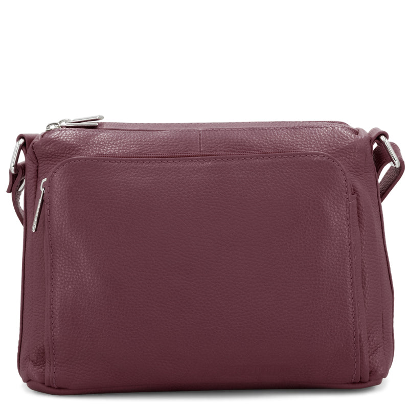 (1c) Your Bag Heaven Burgundy Leather Crossbody Shoulder Bag