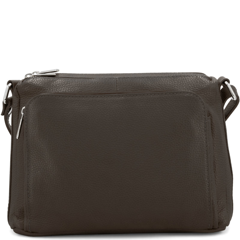 (1c) Your Bag Heaven Dark Brown Leather Crossbody Shoulder Bag