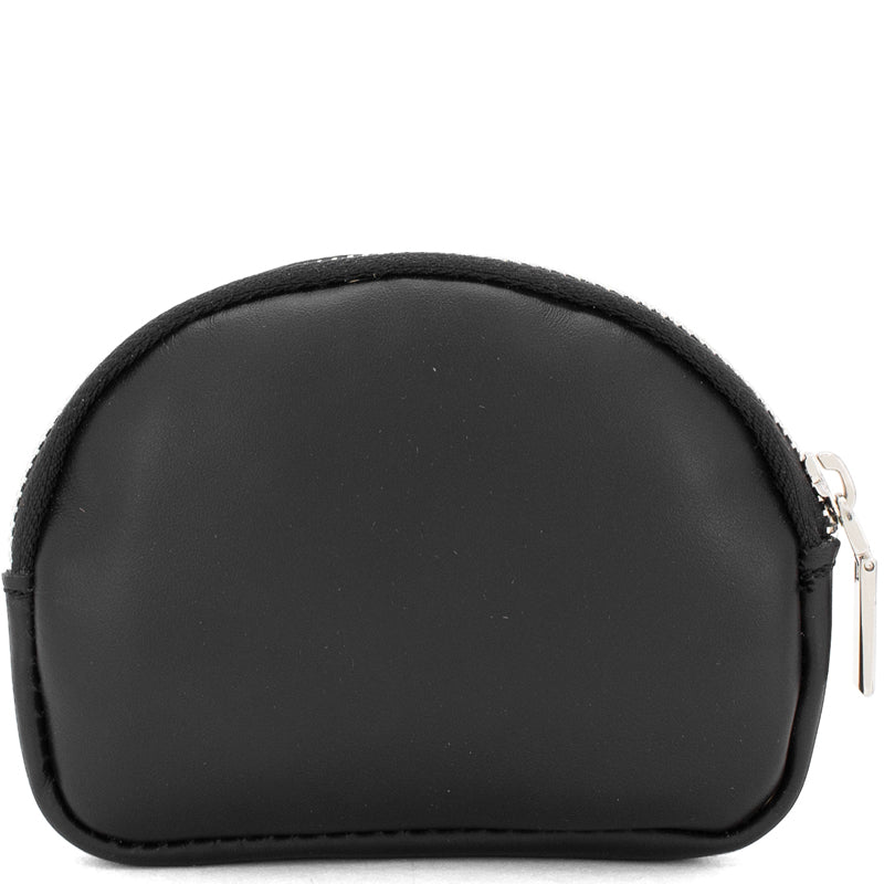 (1e) Your Bag Heaven Black Leather Coin Card Purse