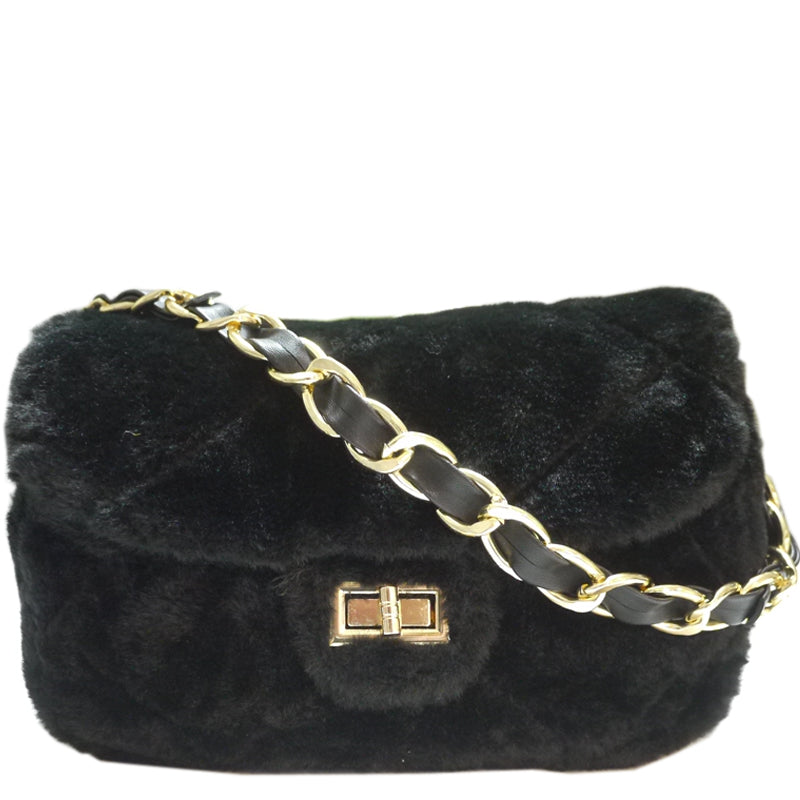 (1e) Your Bag Heaven Black Crossbody Shoulder Grab Bag