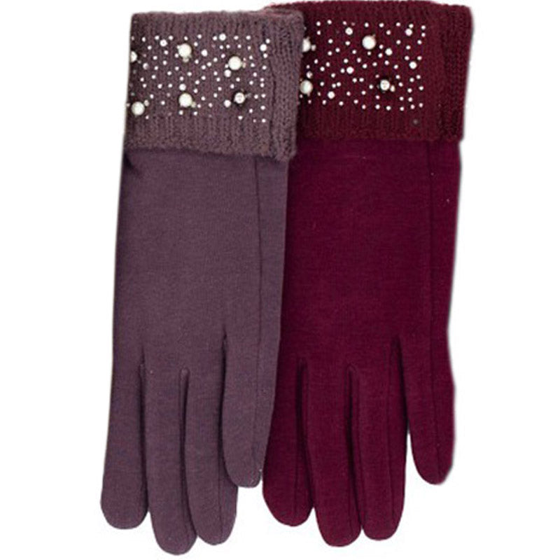 (a9) Bag Heaven Mauve Pearl Ladies Gloves