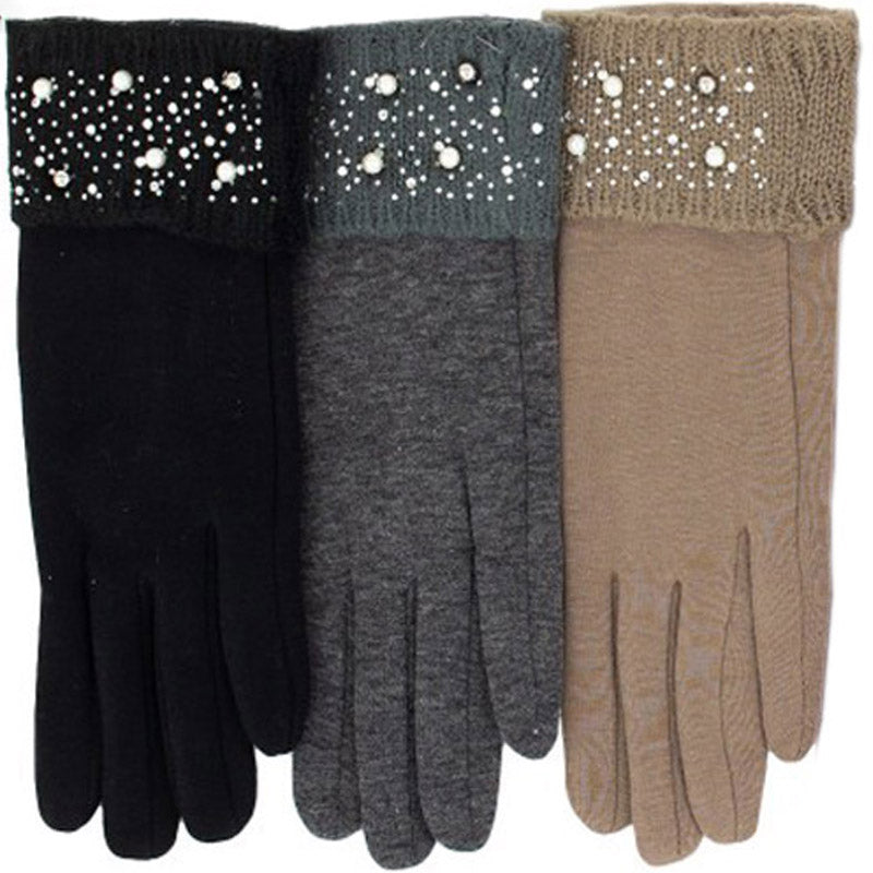 (e3) Bag Heaven Grey Pearl Ladies Gloves