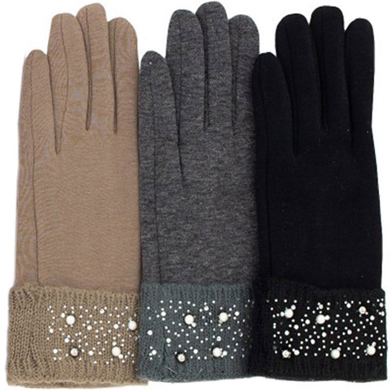 (a9) Bag Heaven Camel Pearl Ladies Gloves