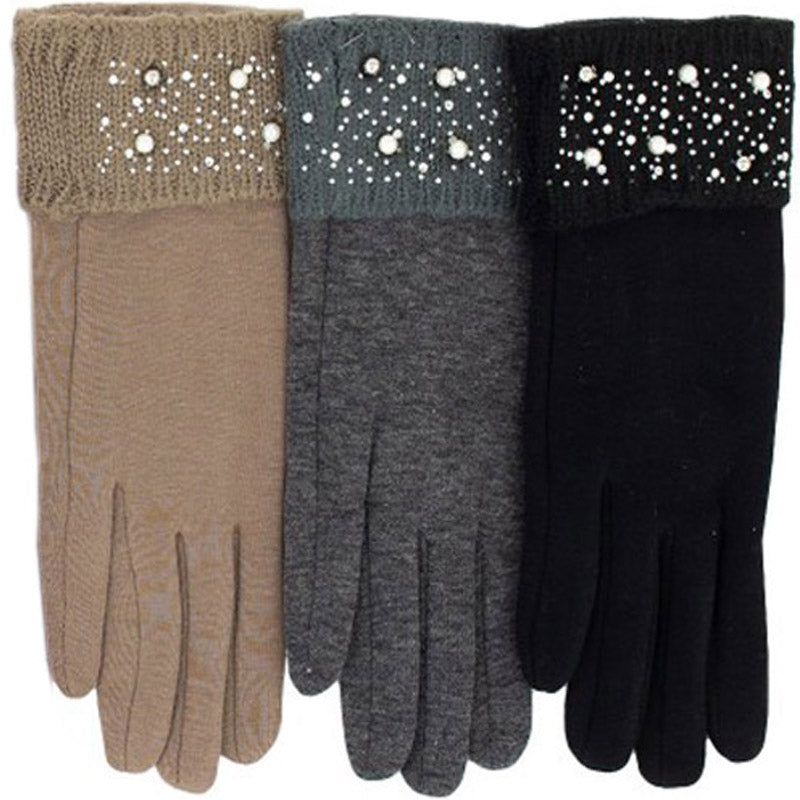 (a9) Bag Heaven Camel Pearl Ladies Gloves