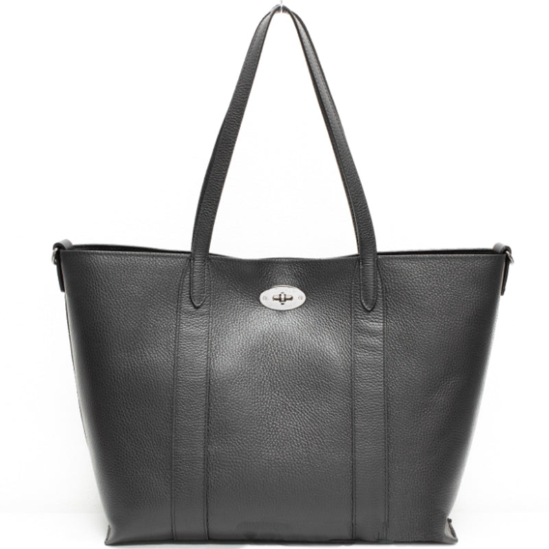 (a) Your Bag Heaven Premium Leather Black Shoulder Crossbody Tote Bag
