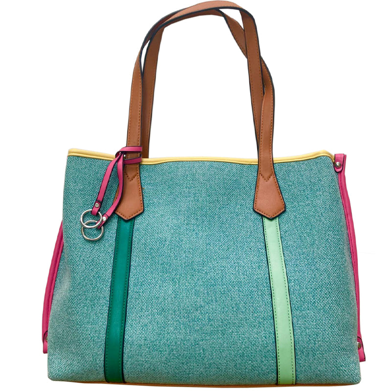 (a7) Your Bag Heaven Turquoise Multi Crossbody Shoulder Tote Bag